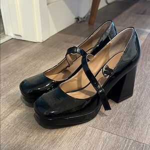 Black Patent Leather Mary Jane Heels
